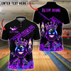 BlueJose Bowling And Pins Fire King Ball With Crown Customized Name 3D Shirt (4 Colors)