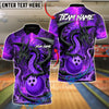 BlueJose Bowling And Pins Hellfire Dragon Customized Name, Team Name 3D Shirt (4 Colors)