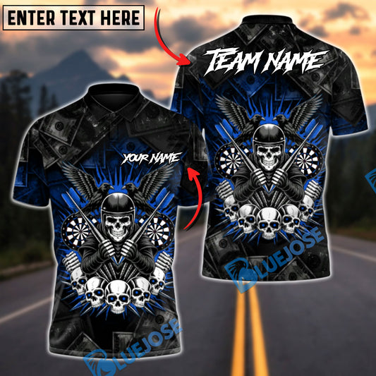BlueJose Darts Skull Rider Personalized Name, Team Name Unisex Shirt (4 Colors)