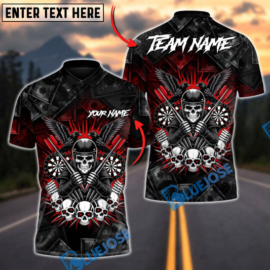 BlueJose Darts Skull Rider Personalized Name, Team Name Unisex Shirt (4 Colors)