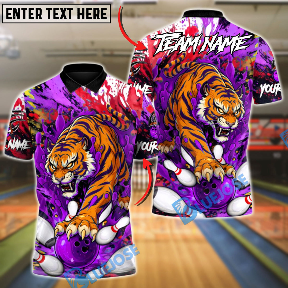 BlueJose Bowling And Pins Wild Strike Customized Name, Team Name 3D Shirt (4 Colors)