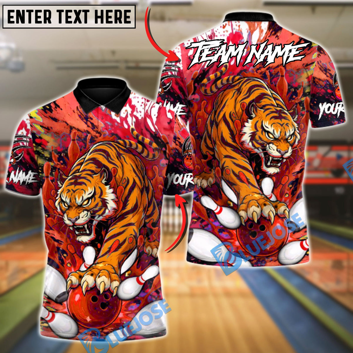 BlueJose Bowling And Pins Wild Strike Customized Name, Team Name 3D Shirt (4 Colors)