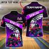 BlueJose Bowling And Pins Monster Truck Strike Customized Name, Team Name 3D Shirt (4 Colors)