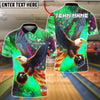 BlueJose Bowling And Pins Sky Eagle US Flag Customized Name, Team Name 3D Shirt (4 Colors)