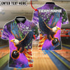 BlueJose Bowling And Pins Sky Eagle US Flag Customized Name, Team Name 3D Shirt (4 Colors)