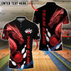 BlueJose Bowling And Pins Dragon Black Design Customized Name, Team Name 3D Shirt (4 Colors)
