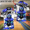 BlueJose Bowling And Pins HipHop Bear Customized Name, Team Name 3D Shirt (4 Colors)