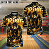BlueJose Bowling And Pins HipHop King Lion Customized Name, Team Name 3D Shirt (4 Colors)