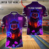 BlueJose Bowling And Pins Neon Flame Panda Customized Name, Team Name 3D Shirt (4 Colors)