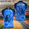 BlueJose Bowling And Pins Flame Moon Wolf Customized Name, Team Name 3D Shirt (4 Colors)