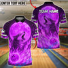 BlueJose Bowling And Pins Flame Moon Wolf Customized Name, Team Name 3D Shirt (4 Colors)