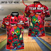BlueJose Bowling And Pins Halloween Bear Customized Name, Team Name 3D Shirt (4 Colors)