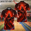 BlueJose Bowling And Pins Ancient Egyptian God Anubis Customized Name, Team Name 3D Shirt (4 Colors)