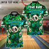 BlueJose Bowling And Pins Panda Cartoon Customized Name, Team Name 3D Shirt (4 Colors)