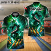 BlueJose Bowling And Pins Thunder Lightning Cobra Snake Customized Name, Team Name 3D Shirt (4 Colors)
