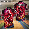 BlueJose Bowling And Pins Thunder Lightning Cobra Snake Customized Name, Team Name 3D Shirt (4 Colors)