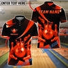 BlueJose Bowling And Pins  Crown And Gold Pins Design Customized Name, Team Name 3D Shirt (4 Colors)