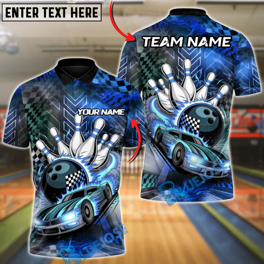 BlueJose Bowling & Pins Full Throttle Frame Customized Name, Team Name 3D Shirt (4 Colors)