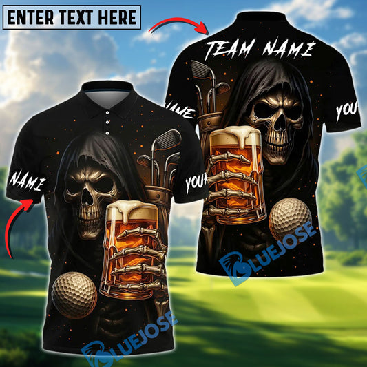 BlueJose Golf Reaper Beer Vibe Custom Name, Team Name 3D Shirts
