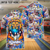 BlueJose Bowling Roaring Lion Customized Name, Team Name 3D Shirt (4 Colors)