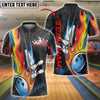 BlueJose Bowling Fireball Bowling Blast Rainbow Personalized Name, Team Name Unisex Shirt