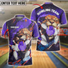 BlueJose Bowling Lion Strike Customized Name, Team Name 3D Shirt (4 Colors)
