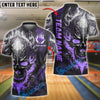 BlueJose Bowling Skull Flame Customized Name, Team Name 3D Shirt (4 Colors)