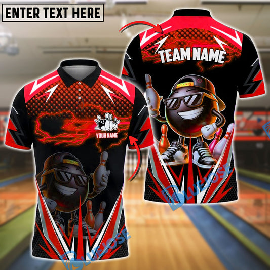 BlueJose Bowling And Pins Funny Ball Street Style Customized Name, Team Name 3D Shirt (4 Colors)