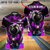 BlueJose Bowling Streetwear Cartoon Ball With Pins Design Customized Name, Team Name 3D Shirt (4 Colors)