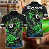BlueJose Billiards 8-Ball Scorpion Rose Customized Name, Team Name 3D Shirt (4 Colors)