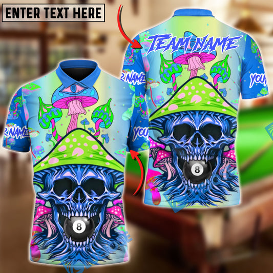 BlueJose Billiards 8-Ball Trippy Customized Name, Team Name 3D Shirt (4 Colors)