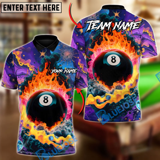 BlueJose Billiards Ball 8 Supernova Customized Name, Team Name 3D Shirt