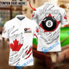 BlueJose Billiards Ball 8 Sport Canada Maple Leaf Scratch Design  Personalized Shirt (2 Colors)