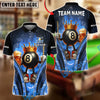 BlueJose Billiards Flaming Crown 8 Ball With Beer Design Personalized Name, Team Name Unisex Shirt (4 Colors)