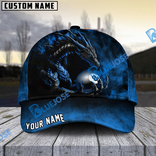 BlueJose Billiards Ball 8 Aero Dragon Personalized Name Cap (4 Colors)