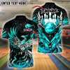 BlueJose Bowling And Pins Fire Phoenix Wings Customized Name, Team Name 3D Shirt (4 Colors)