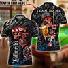 BlueJose Billiards 8-Ball Cool Skull And Beer Personalized Name Shirt (4 Colors)