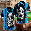 BlueJose Billiards 8-Ball Pool Skull Face Personalized Name, Team Name Shirt (6 Colors)