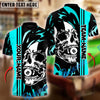 BlueJose Billiards 8-Ball Pool Skull Face Personalized Name, Team Name Shirt (6 Colors)