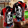 BlueJose Billiards 8-Ball Pool Skull Face Personalized Name, Team Name Shirt (6 Colors)
