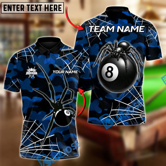 BlueJose Billiards Ball 8 Venom Spider Personalized Name, Team Name Unisex Shirt (4 Colors)