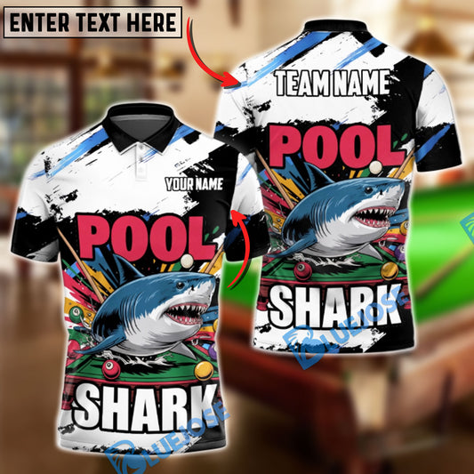 BlueJose Billiards Pool Shark Customized Name, Team Name 3D Shirt