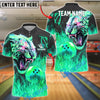 BlueJose Bowling And Pins Flame Tiger King Customized Name, Team Name 3D Shirt (4 Colors)