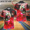 BlueJose Bowling And Pins Flame Tiger King Customized Name, Team Name 3D Shirt (4 Colors)