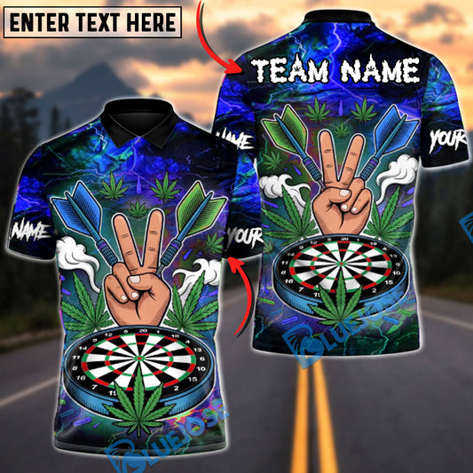 BlueJose Darts “Peace & Aim” 420 Dart Edition Multicolor Options Personalized Name Shirt (4 Colors)