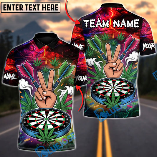BlueJose Darts “Peace & Aim” 420 Dart Edition Multicolor Options Personalized Name Shirt (4 Colors)