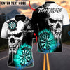 BlueJose Darts Dead Aim Skull Multicolor Options Personalized Name Shirt (4 Colors)