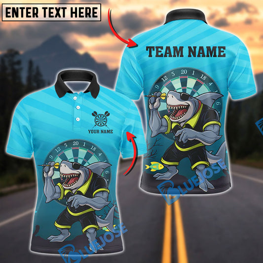 BlueJose Darts Cool Shark Personalized Name Shirt