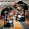 BlueJose Bowling And Pins Tiger Strike Customized Name, Team Name 3D Shirt (4 Colors)