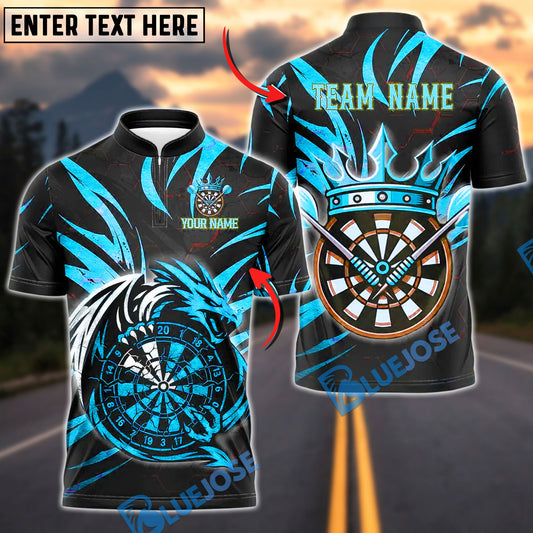 BlueJose Darts Premium Dragon Design Customized Name, Team Name 3D Shirt (4 Colors)